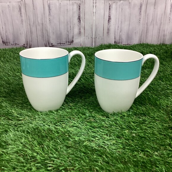 LENOX Kate Spade Rutherford Circle Turquoise Mug Set (2) - Picture 7 of 7